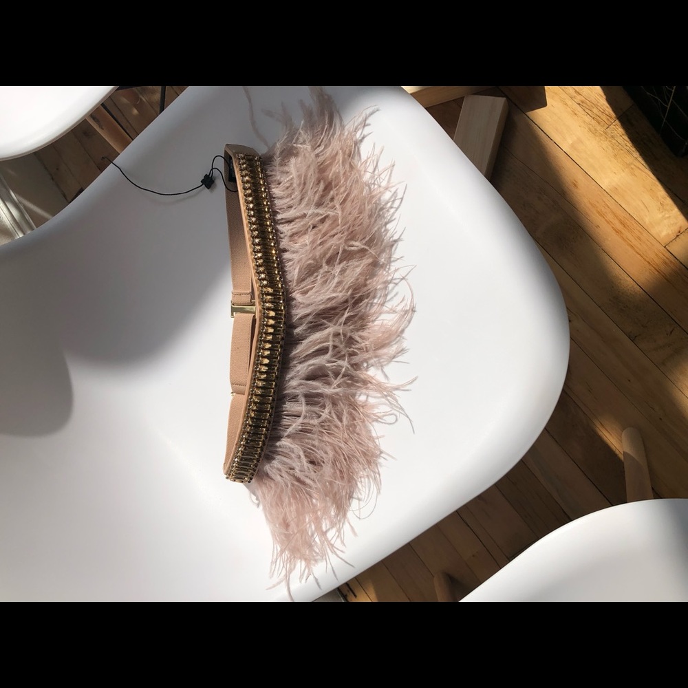 BCBG fur belt